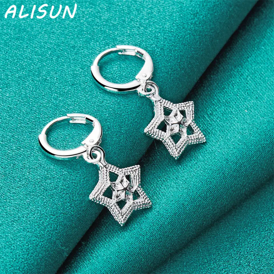 ALISUN 925 فضة الزركون ستار أقراط إسقاط أقراط سحر الاتجاه هدايا عيد ميلاد موضة حفلة غرامة مجوهرات #3