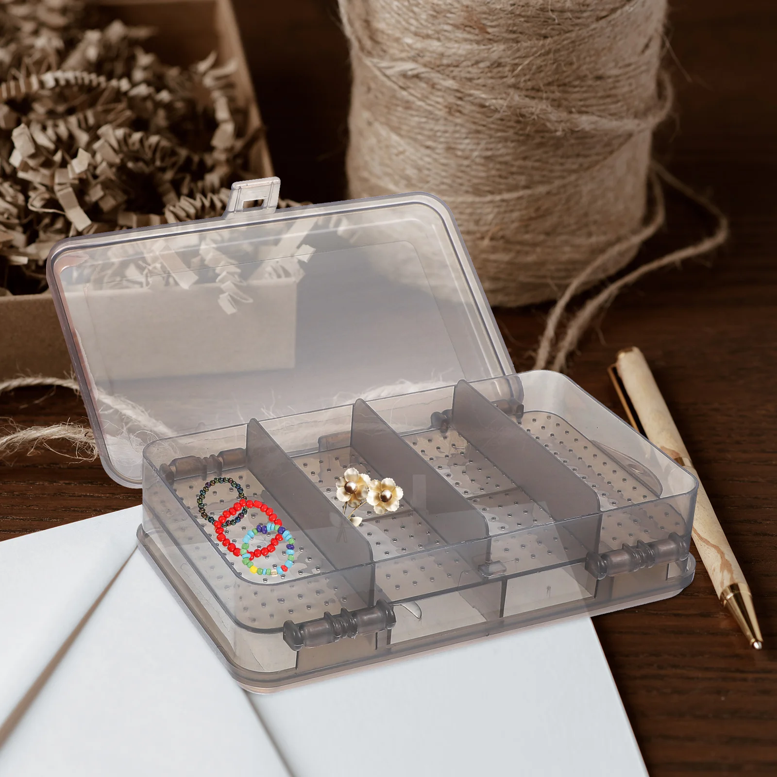 

2pcs 2-Tier Jewelry Storage Box Stackable Earring Organizer Rings Container With Compartments Desktop Holder For Home Store