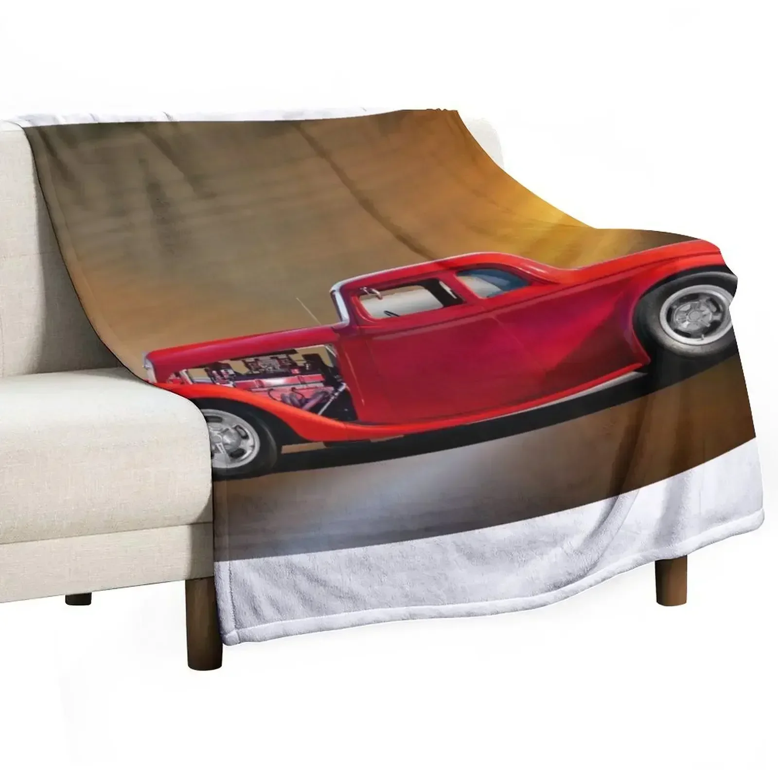 1933 Willys Model 77 Coupe Throw Blanket Personalized Gift Bed covers Camping Custom Thin Blankets