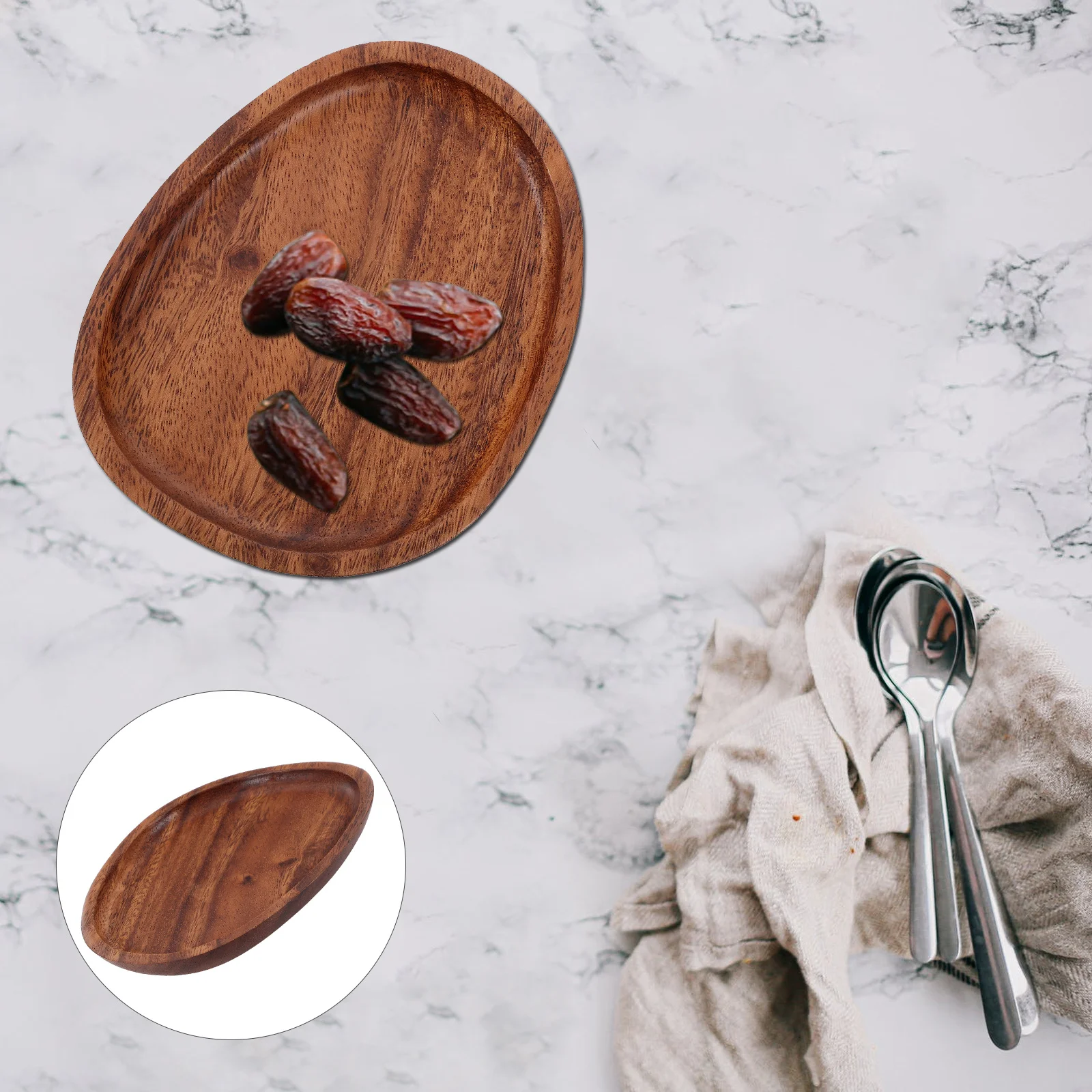 

1Pcs Natural Wooden Fruit Tray Food Serving Plate Dessert Snack Tray Lightweight Safe Healthy for Events Dessert Plate