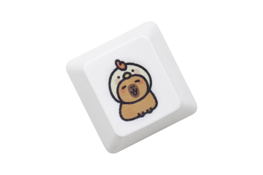 Cute Capybara Keycap Meme Keycap Dye Subbed keycaps for mx stem Gaming Mechanical Keyboards White Shui tun OEM Profile