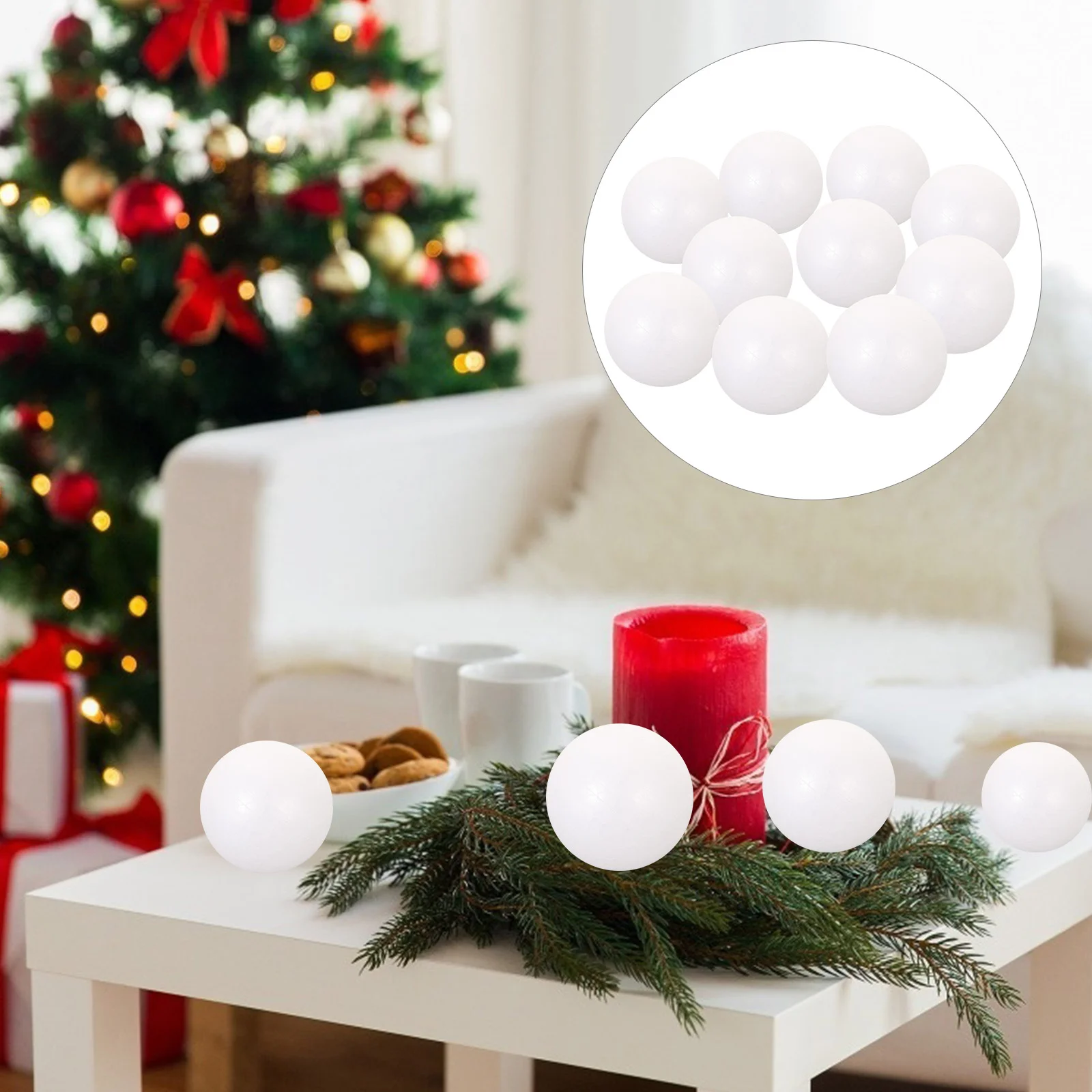 

24 Pcs Christmas Ball Decoration Aldut Toys Round Balls Hanging Ceiling Drapes Craft Snowball Ornament