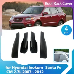 4pcs Roof Rack for Hyundai Inokom Santa Fe CM 2.7L 2007~2012 Luggage Bar Rail End Guard Cover Shell Cap Trim Shell Accessories