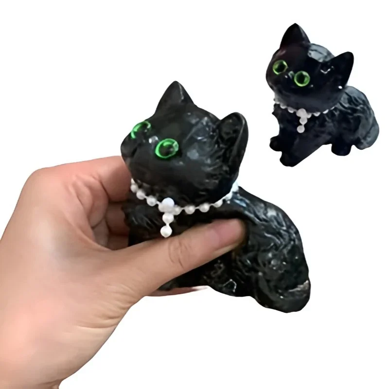 スクイーズトイ 黒猫 漫画風 減圧 動物 猫 ソフトゼリー感 スクイーズトイ クリスマス 抗不安ギフト スクイーズトイ