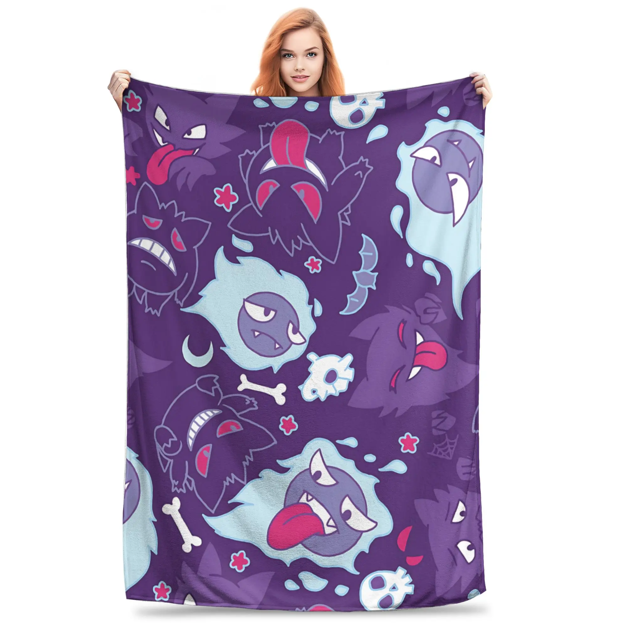 1PC Pokemons Theme Anime Gengar  Blanket Super Cosy Plush Home Living Room Sofa