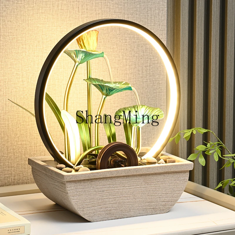 

ZYY flowing water ornament feng shui wheel light luxury living room office desktop decoration fountain circulating water