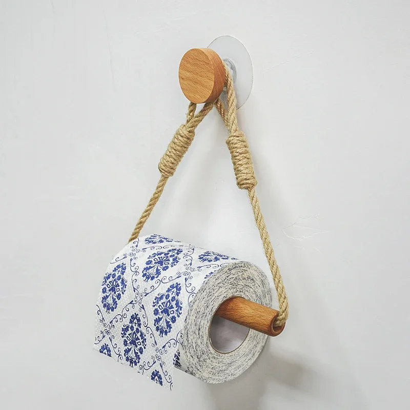 Soporte de papel higiênico montado en la pared, acessórios de baño, soporte de papel enrolável de madera para toallero