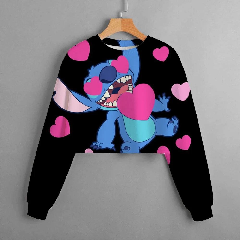 

Casual cartoon New Spring and Autumn Disney Children's Clothing Print Girls Short Hoodie Sweater Stitch Comfortable and Cute Top