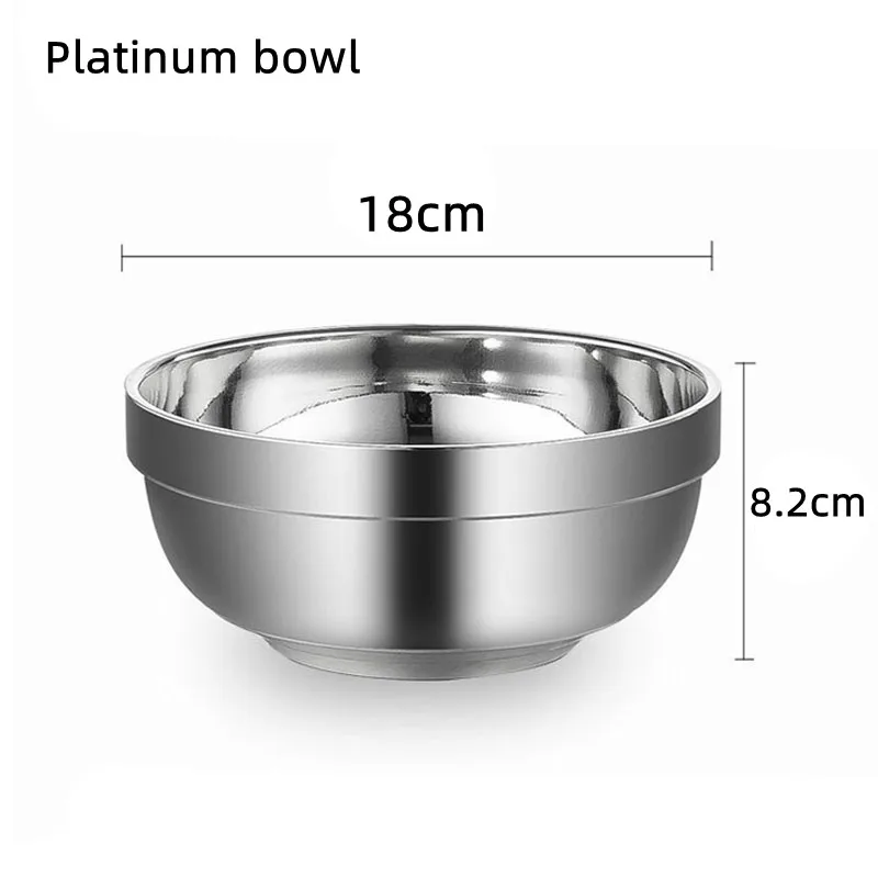 304 Stainless Steel Korean Rice Salad Round Soup Ramen  Thickened Noodle Faced Children Adult Insulated Rice