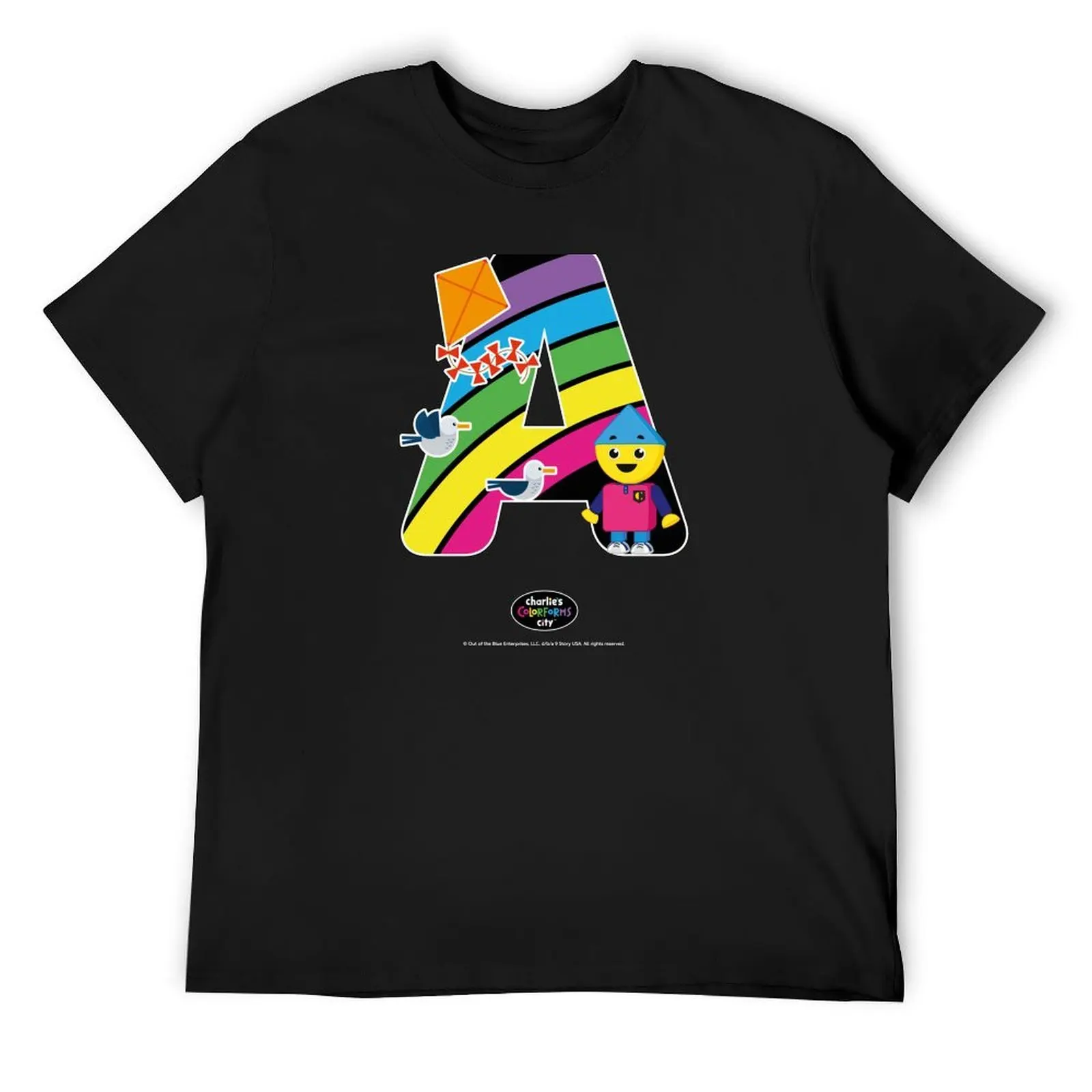 

Initial A Charlie's Colorforms City T-Shirt man clothes graphic shirts customs heavyweights mens graphic t-shirts big and tall