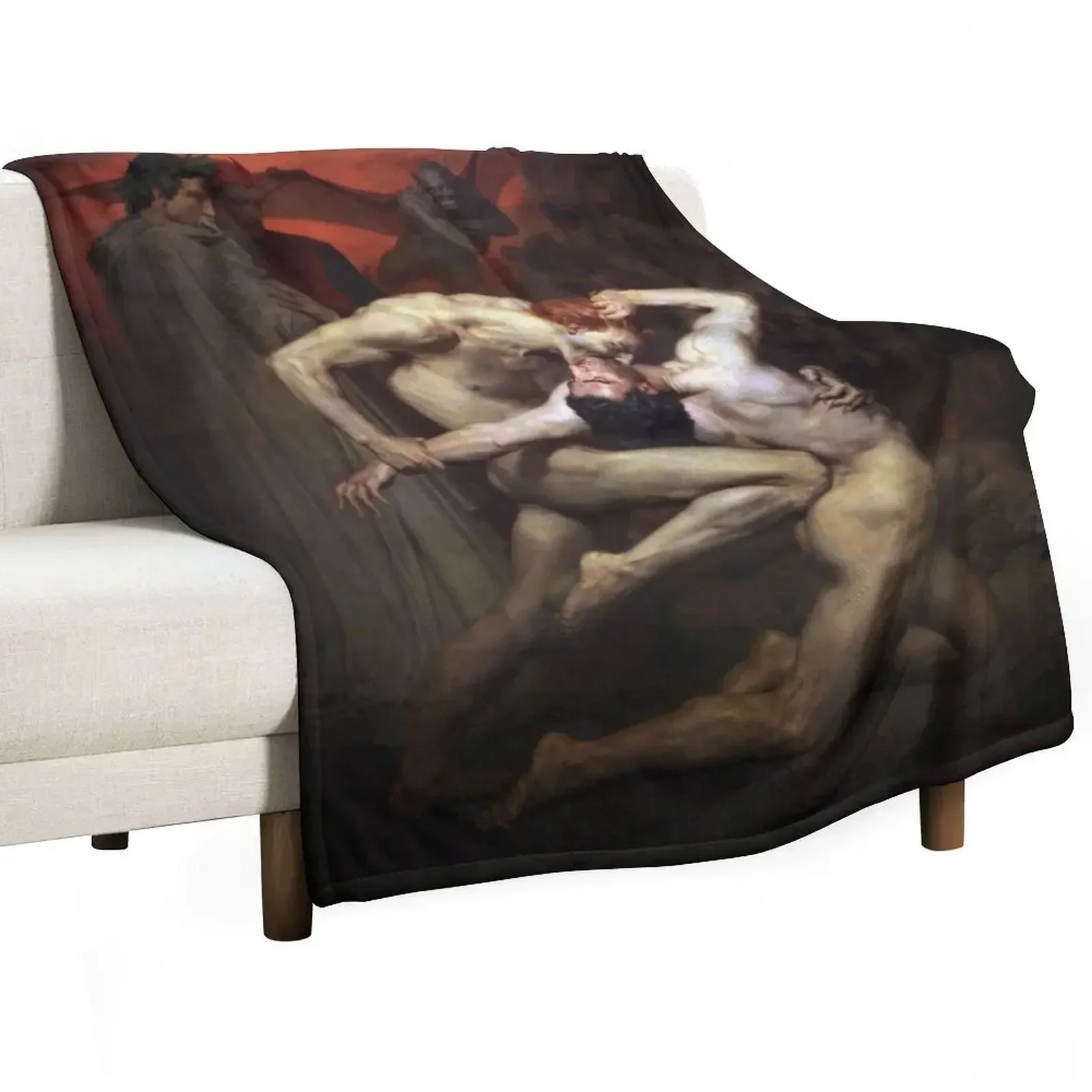 

Dante and Virgil - William Adolphe Bouguereau Throw Blanket Bed linens Summer Beddings Nap blankets ands Blankets