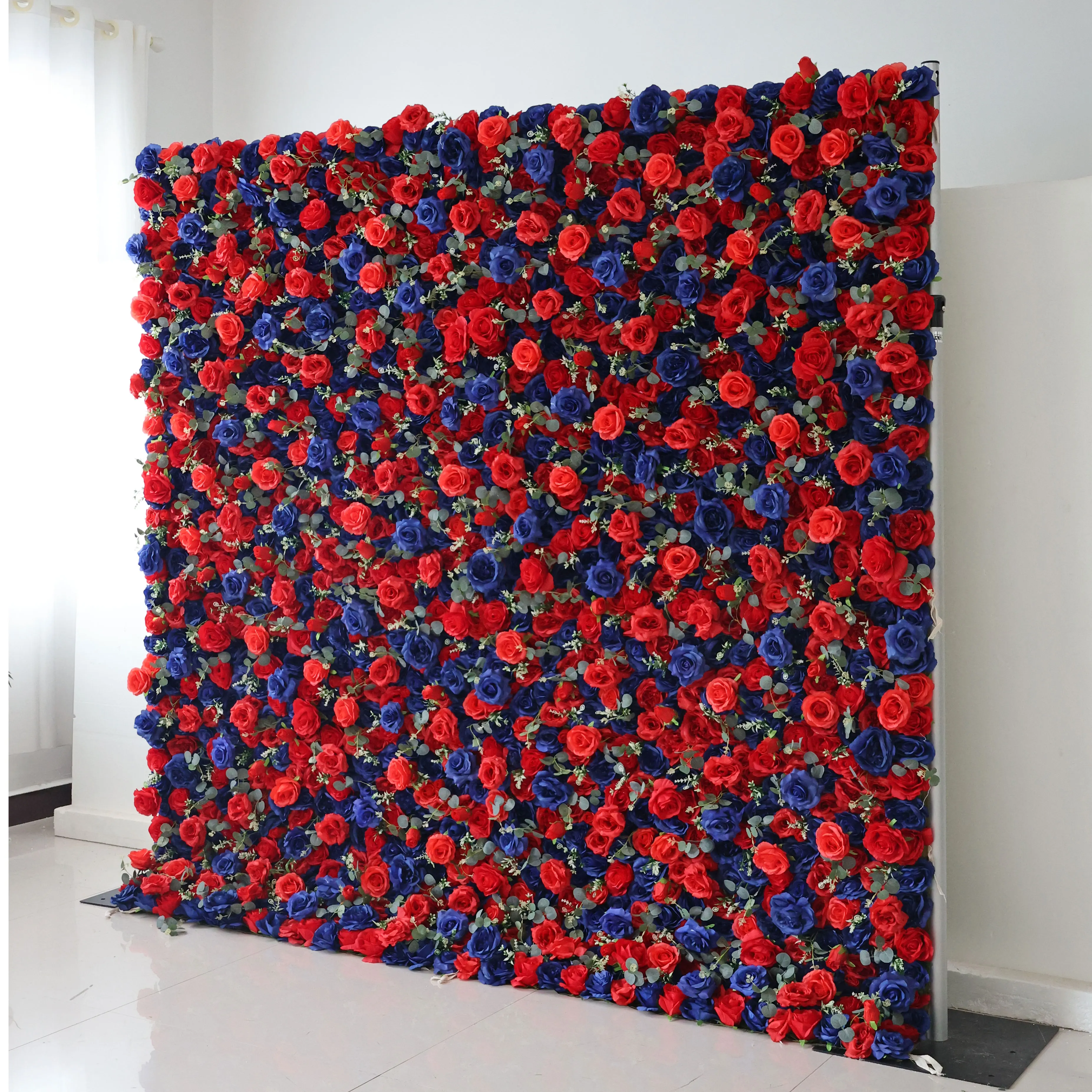 YuLiFlower Custom 3D 5D Roll Up Cloth Flower Wall rose flower wall wedding decoration stage background flower wall