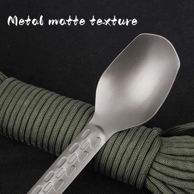 Pure Titanium Fork Spoon, Outdoor Camping Tableware, Dessert Salad Spoon Dual Purpose, Portable Integrated Spoon