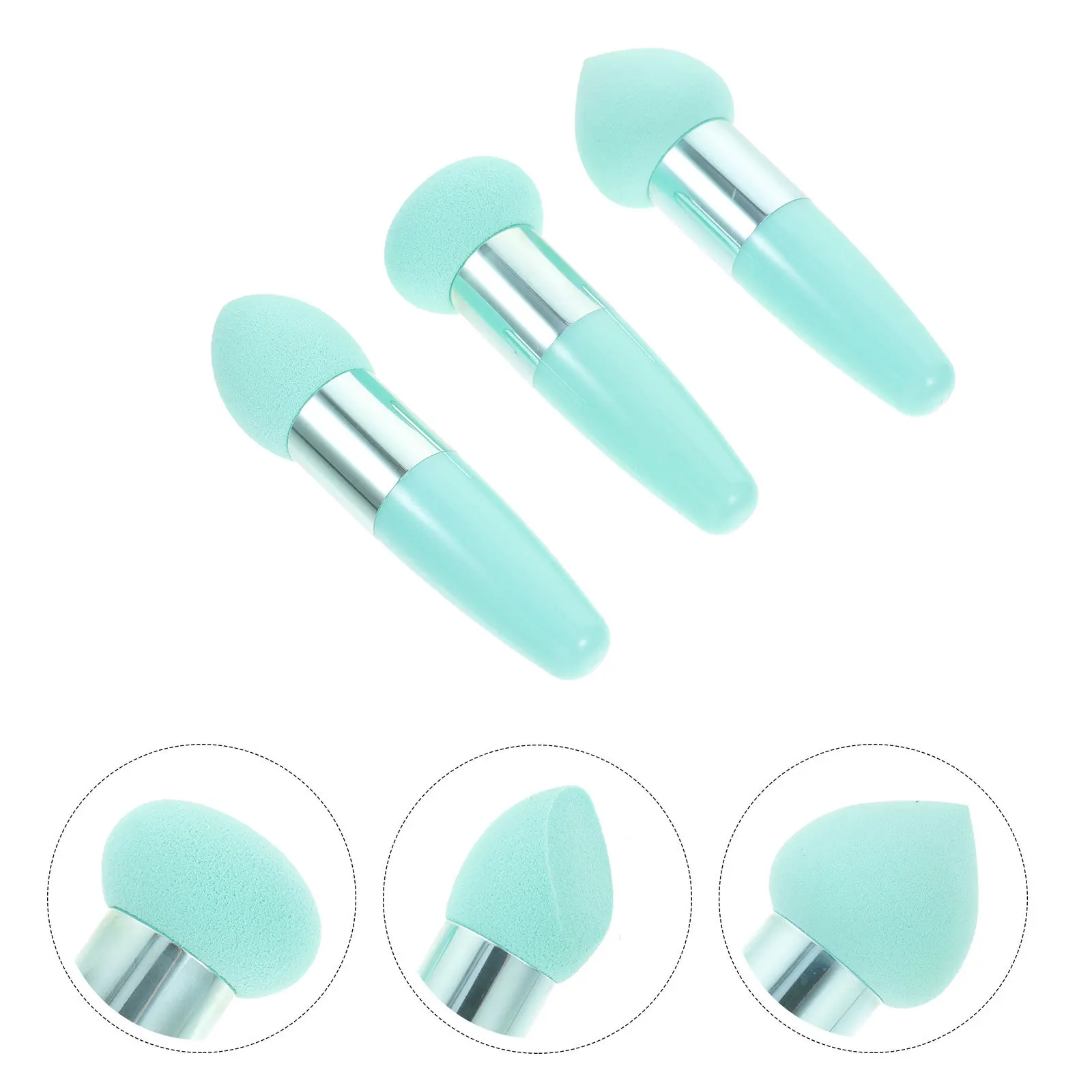 3-teiliges Make-up-Schwamm-Pinsel-Set, Premium-Latex, hochdichter Puff für nasses, trockenes Foundation-Anwendungsgerät, tragbares Schönheitsschwamm-Werkzeug
