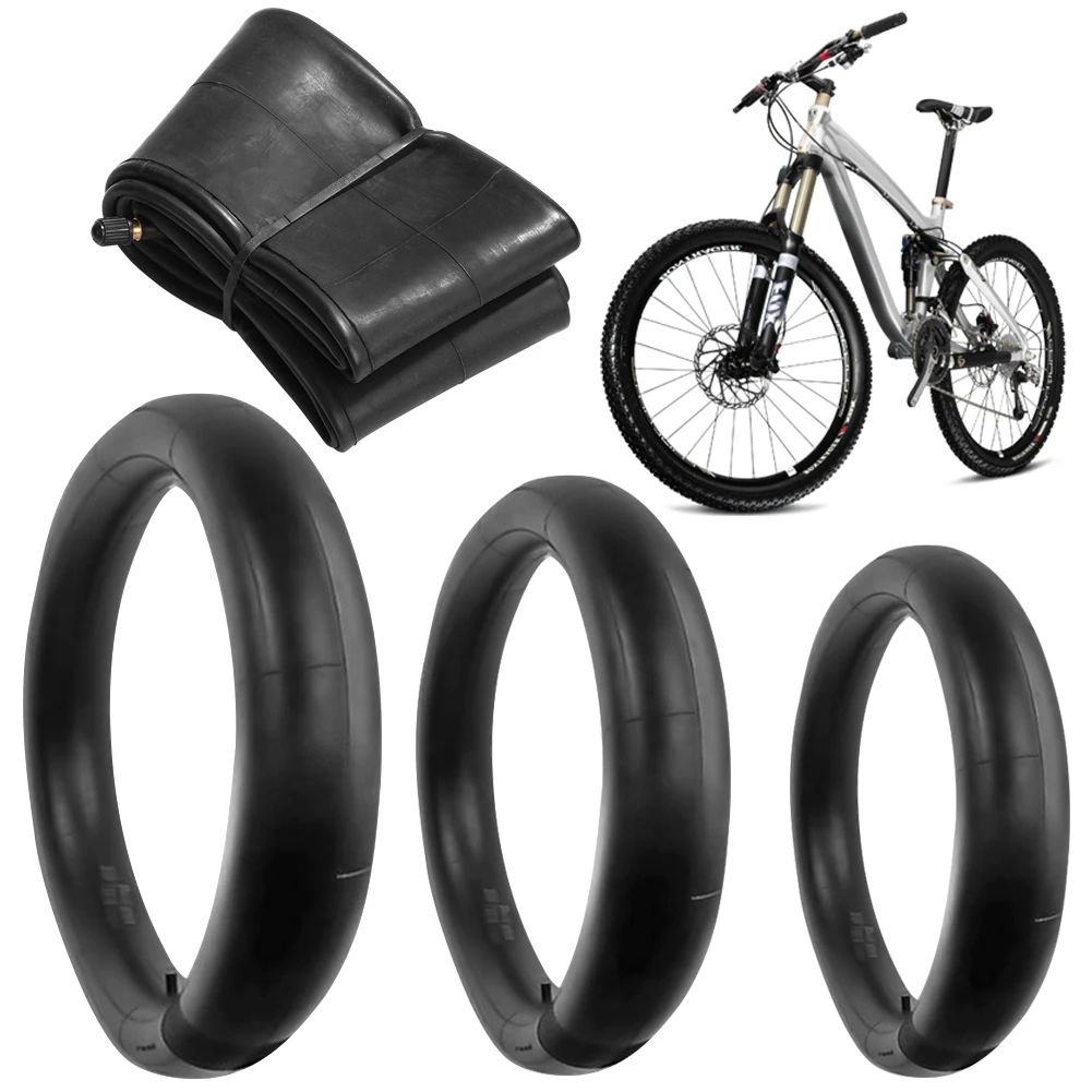 Bike Inner Tube with AV Schrader Valve MTB Fat Inner Tube Butyl Rubber Snowmobiles Tyre for E-Bike MTB Fat Beach Bikes