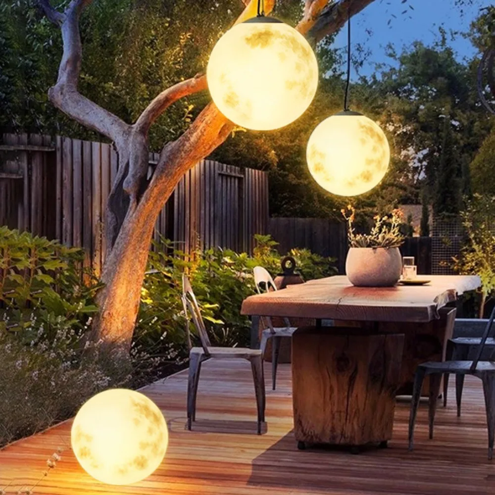 Outdoor moon chandelier, courtyard garden atmosphere hanging tree lamp, scenic sales department decoration landscape lamp, water