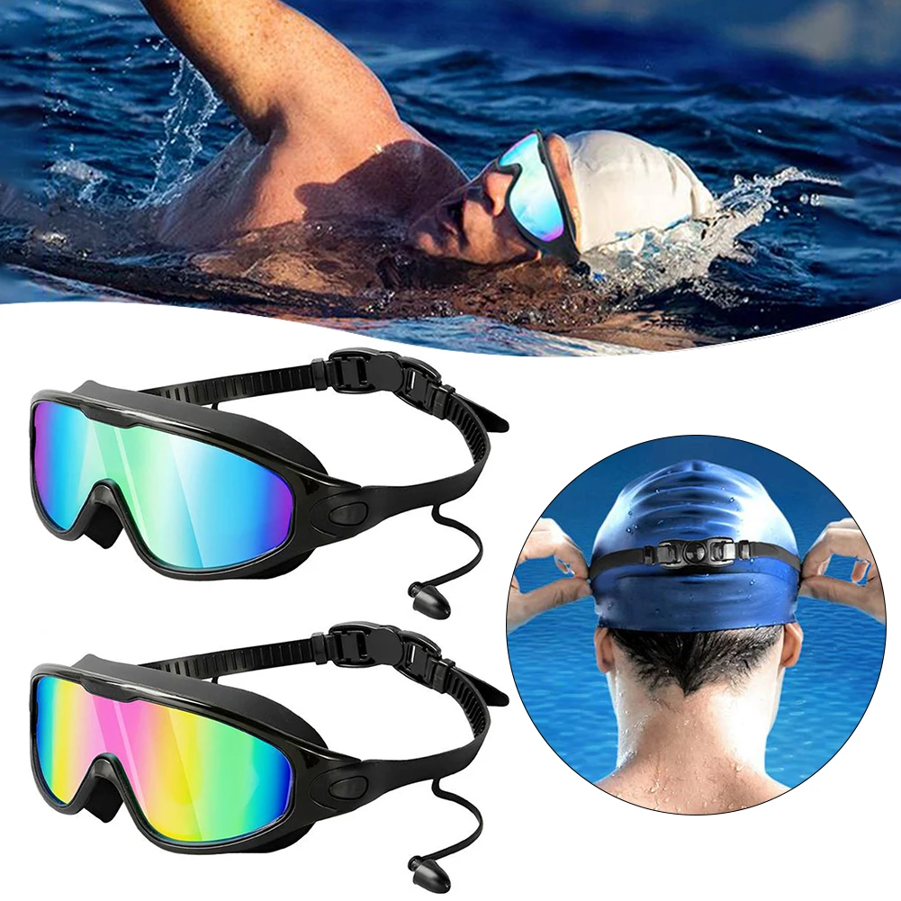 Adult Electroplated Swim Goggles Uv Protection Waterproof High-Definition Large Frame Swimming Goggles For Women Men Swimming