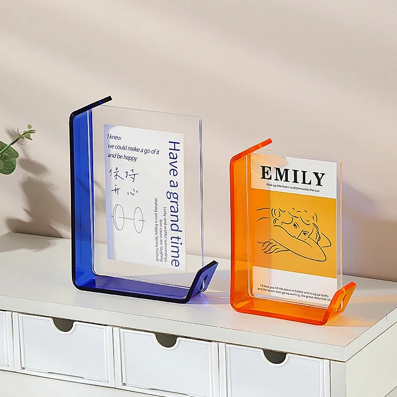

Acrylic L-Shaped Photo Frame 6inch 7inch Transparent Floating Picture Frame Home Decorations Instagram-Style Tabletop Ornament