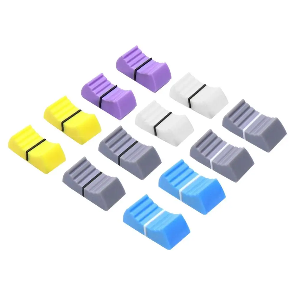 10PCS Fader Knob Cap Touch Sensitive Slider Ribbed Mixer Desk Switch Knob Cap