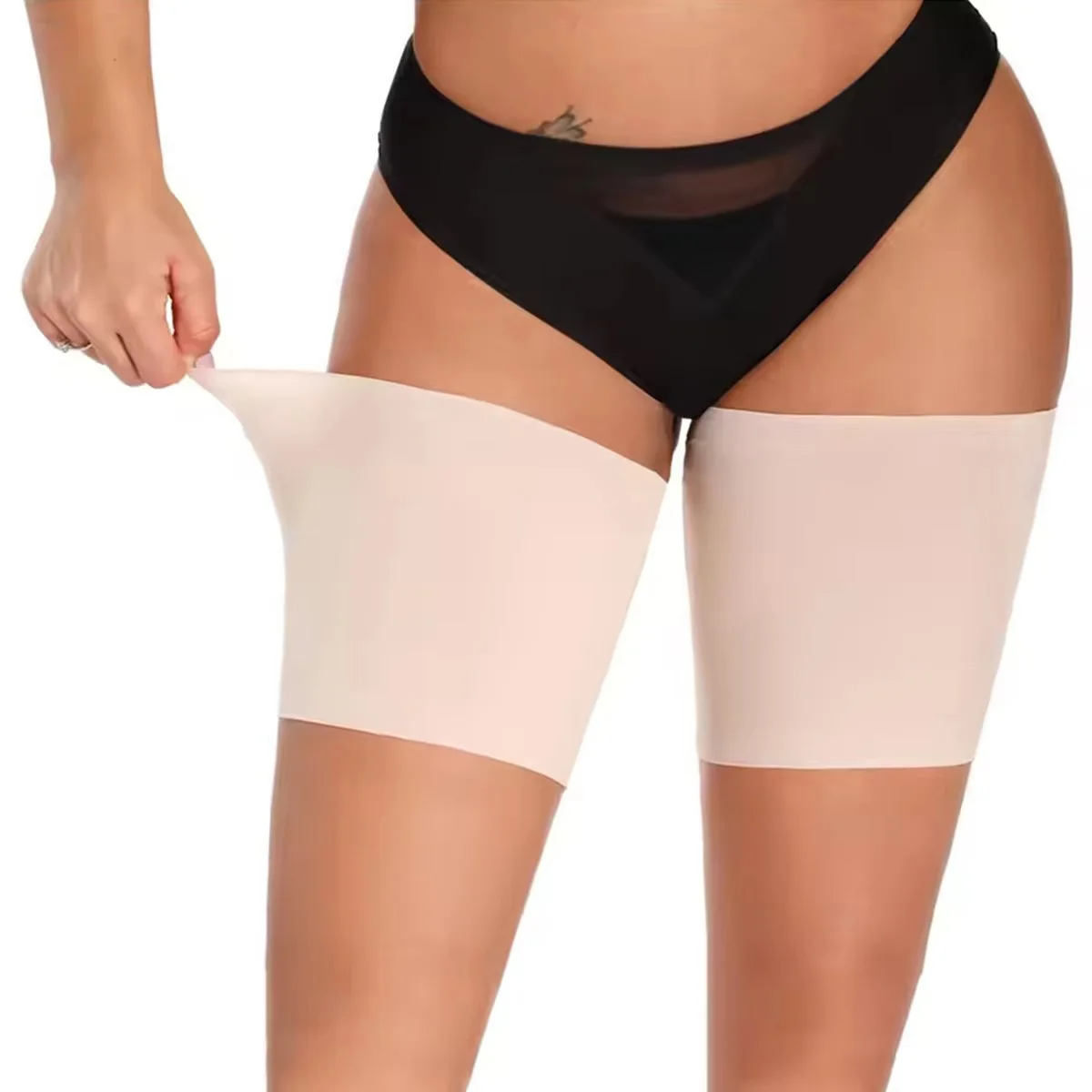 2 Stück elastische Oberschenkelbänder für Damen, Anti-Reibungs-Silikon, rutschfeste Oberschenkelmanschetten, Beinbänder – Detail 2