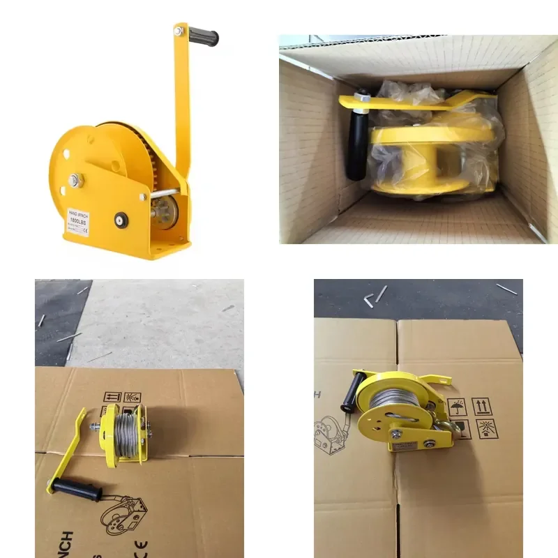 durable Self-Locking Hand Winch With Brake Manual Winch 1200lb 1800lb 2600lb 5 ~ 30M