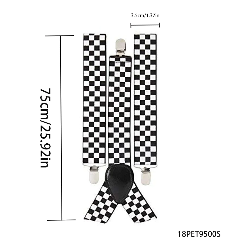 PESENAR كابتن ستايل حمالات مربعة باللونين الأبيض والأسود لإكسسوارات الأزياء التنكرية