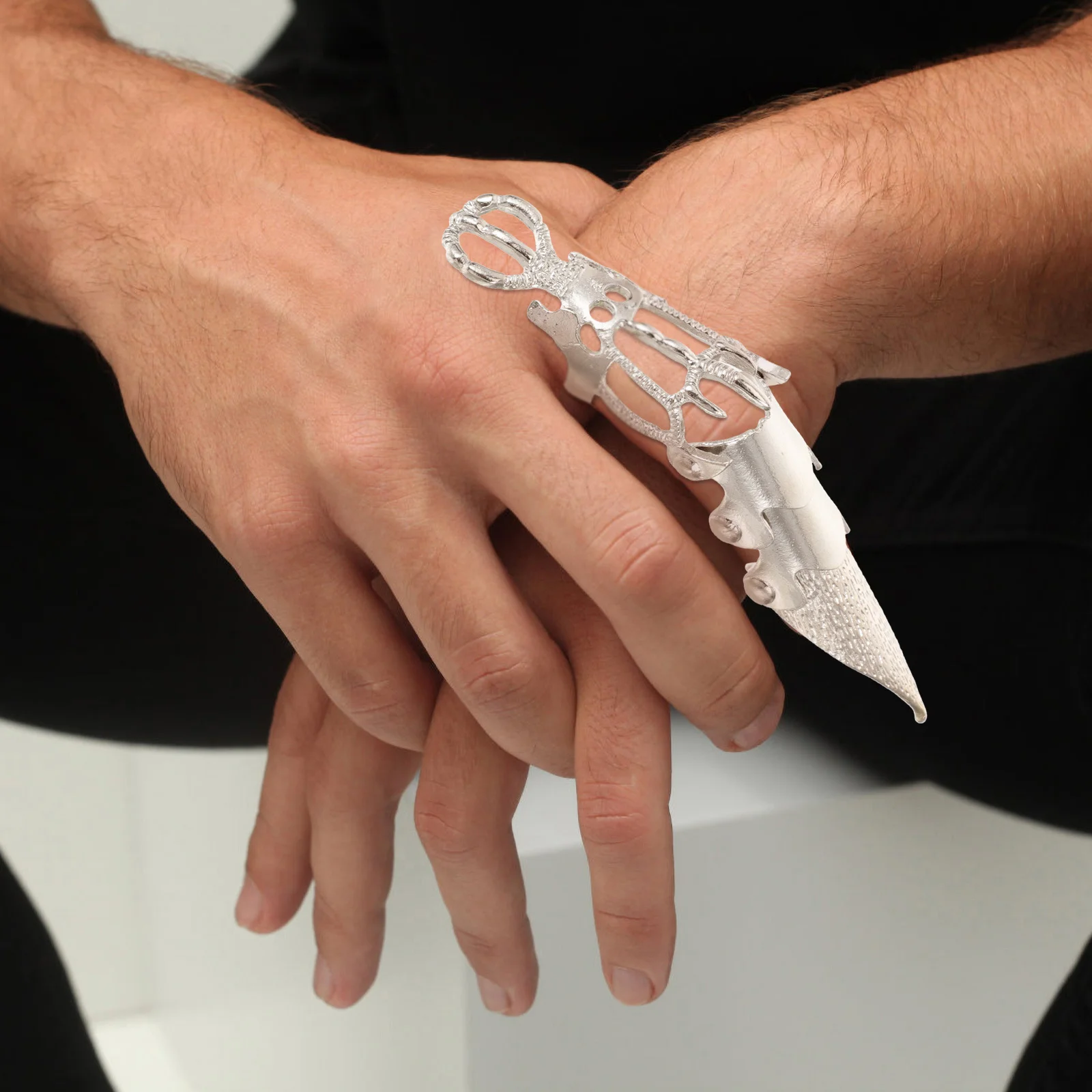 2 قطعة رأس التنين البنصر المشترك سبيكة الشرير نمط كامل البنصر هالوين حفلة الإكسسوارات خواتم فاسق