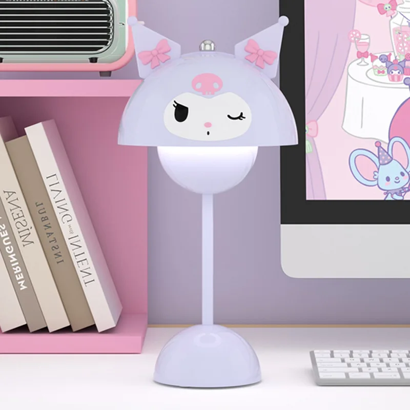 Sanrio Kuromi Mushroom Nightlight Bedhead Desk Lamp Girl'S Heart Bedroom Sleep Dormitory Student Cute Yimidesktop Decoration