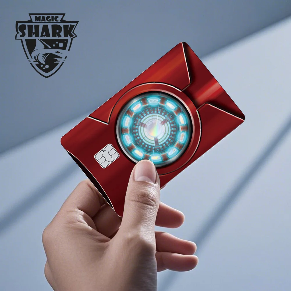 Geen vervaging Deapool Venom Spiderman Captain American Ironman Glanzend Holografische Sticker Film Skin voor Debet Creditcard