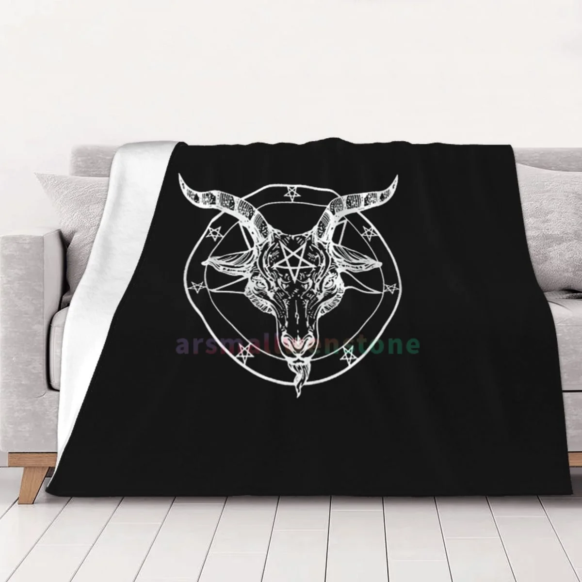 Goat Goth Flannel Fleece Blanket Soft Warm Lightweight Cozy Anti-Pilling Fuzzy Throw Blankets for Couch Bed Sofa Travel