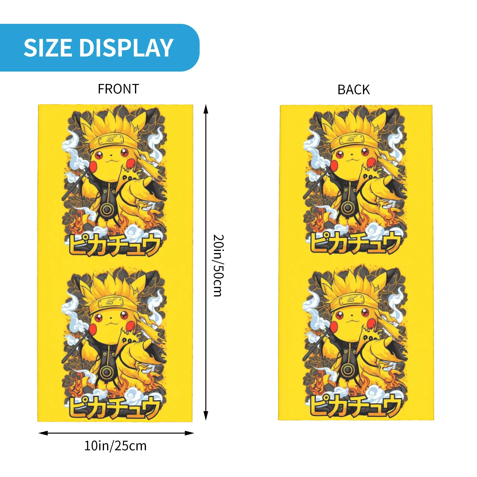 Custom B-Bikachus Comic Bandana Neck Gaiter for Hiking Hunting Women Men Wrap Scarf  Headband Warmer