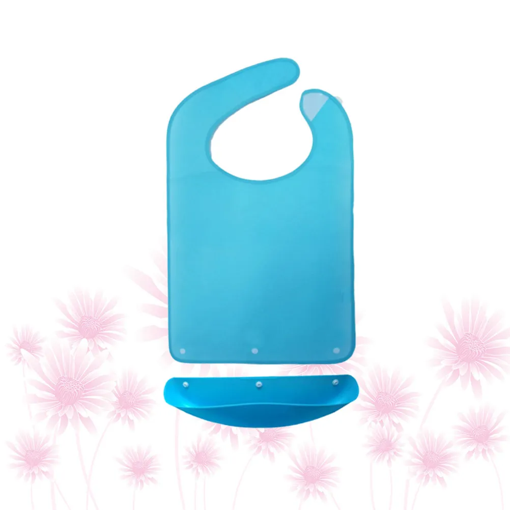 

Водонепроницаемый фартук-нагрудник для взрослых с поддоном, синий, размер M, 1 шт., для пожилых и лежачих больных, защита от пятен