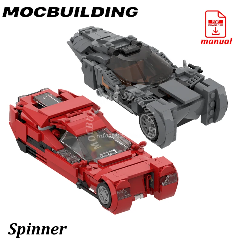 

Вращающийся автомобиль Moc Дисплей MOC Строительные блоки Кирпичные игрушки Лезвие Бегущий автомобиль Строительный подарок Подарок