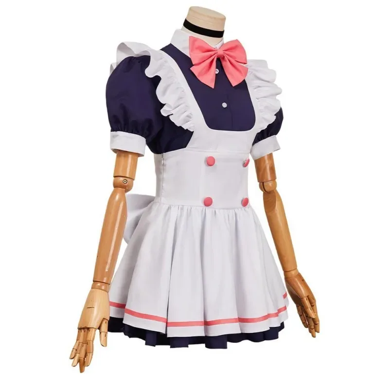 

CyAnime Ayase Momo, костюмы горничной для косплея DAN DA DAN, костюмы женского размера, милая и милая униформа горничной, фартук для девочек на Хэллоуин, платье