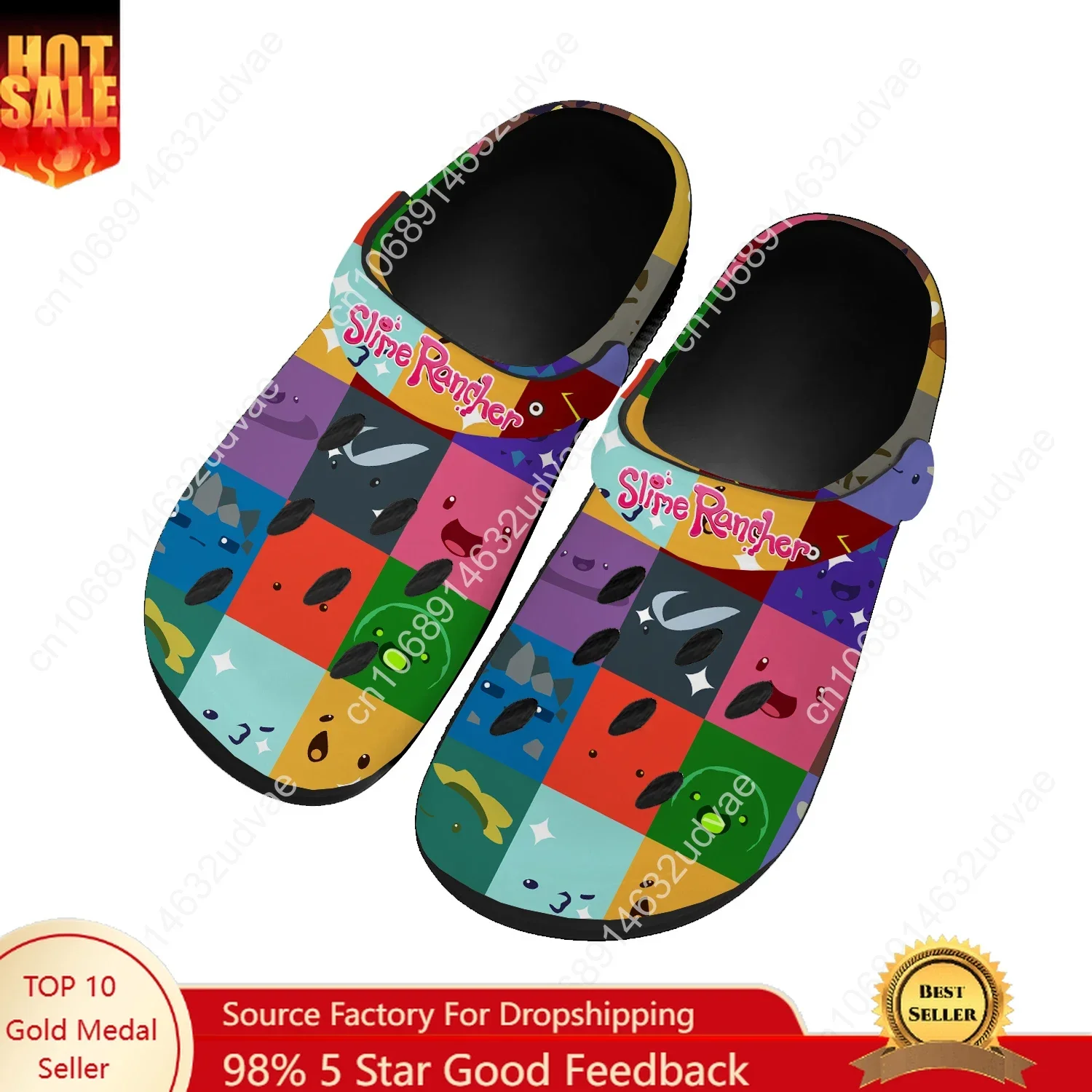 

Slime Rancher Water Shoes Men Women Teenager Comfortable Home Garden Clogs Custom Sandals Beach Breathable Hole Slippers