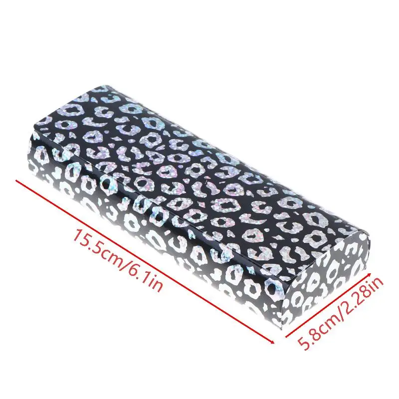 Leopard Print Hard Glasses Holder Case Waterproof PU Leather Large Capacity Shockproof Spectacle Storage Box for Outdoor Trip