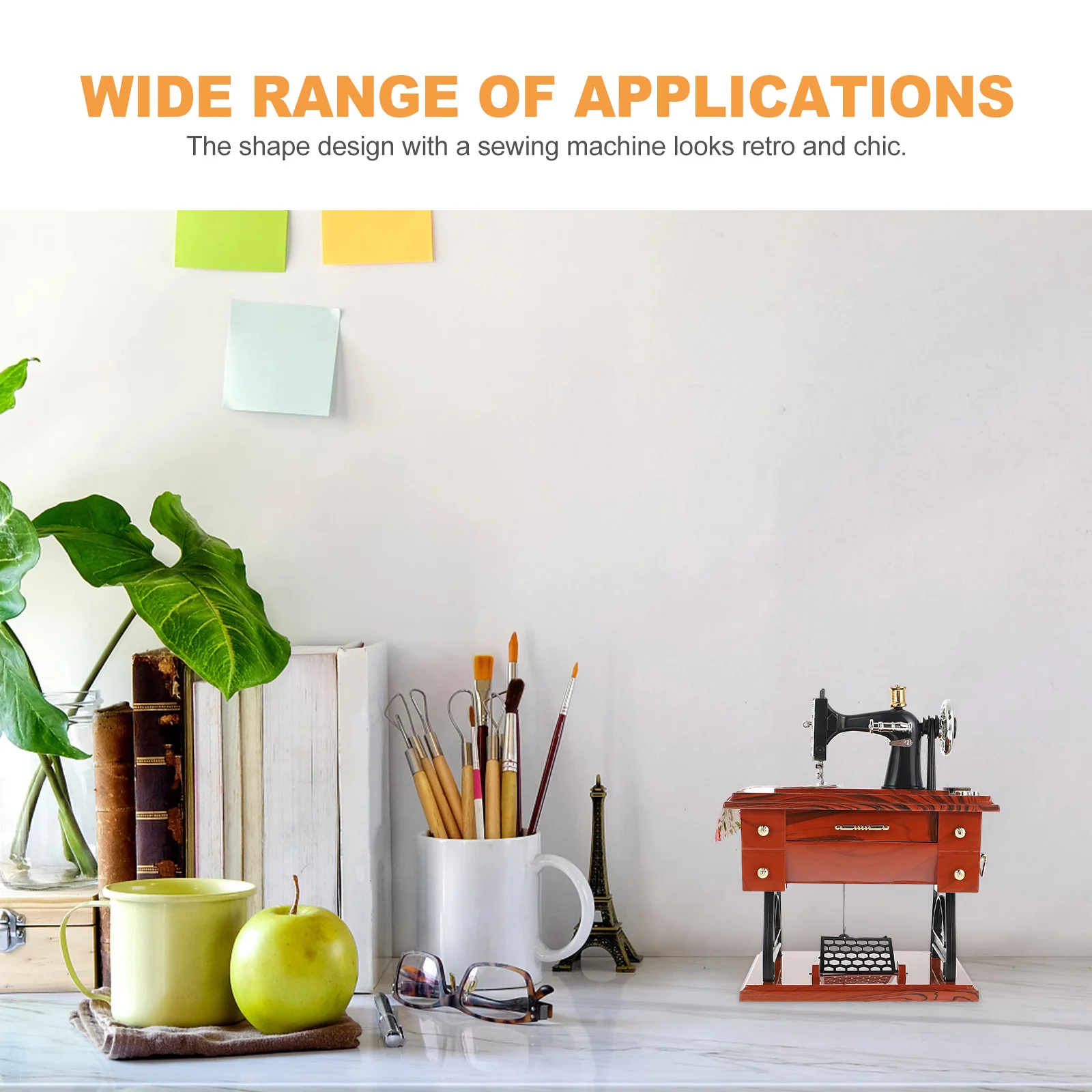 

Vintage Treadle Sewing Machine Style Music Box Retro Mechanical Musical Box Desktop Decoration Melody Gift For Birthday