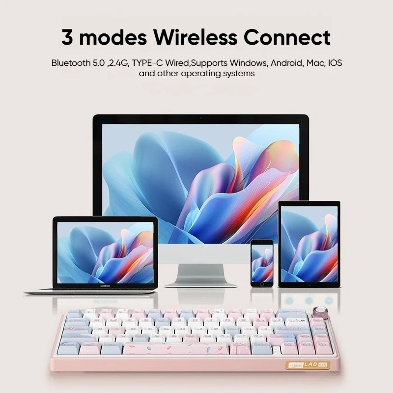 SUMREDA F68 F65 Draadloos gaming mechanisch toetsenbord 60% Bluetooth 2.4G Bedraad RGB-achtergrondverlichting Hotswap Gamer Contactloos toetsenbord