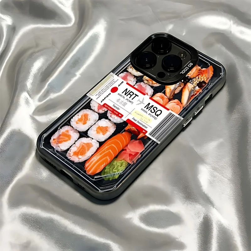 Fashionable Sushi Lunch Box Design Phone Case Suitable for iPhone