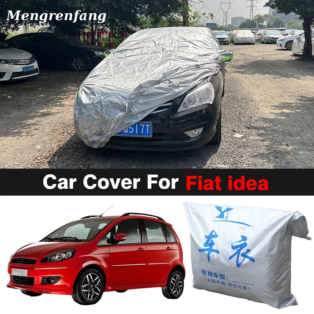 Full Car Cover For Fiat Idea MPV Anti-UV Sun Shade Rain Snow Resistant Windproof Outdoor Cover