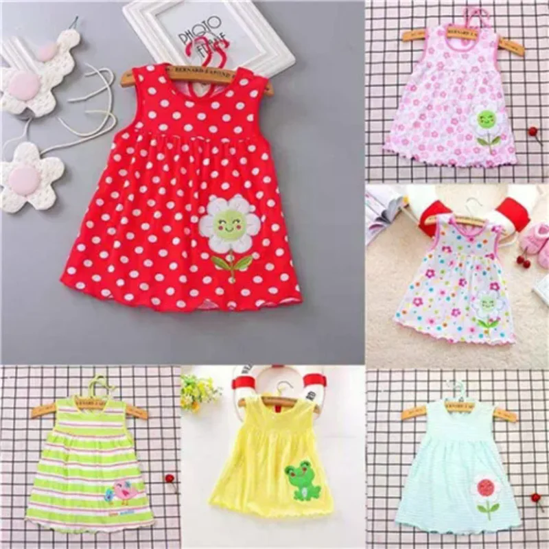 /GJ/Newborn Baby Cotton Dress Regular Sleeveless A-Line Girl Dresses 0-24 Months
