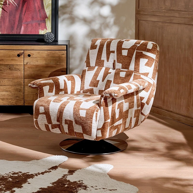 Modern single sofa chair rotatable living room comfortable leisure chair simple fabric balcony bedroom household lazy chair