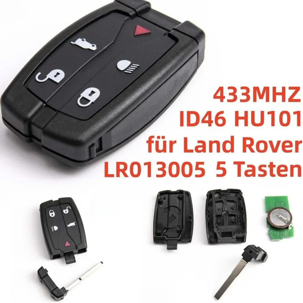 

5 Button Smart Remote Key 433MHZ/434MHZ PCF7945 Chip For Land Rover NT8TX9 Freelander 2 LR2 Sport With Insert small Blade