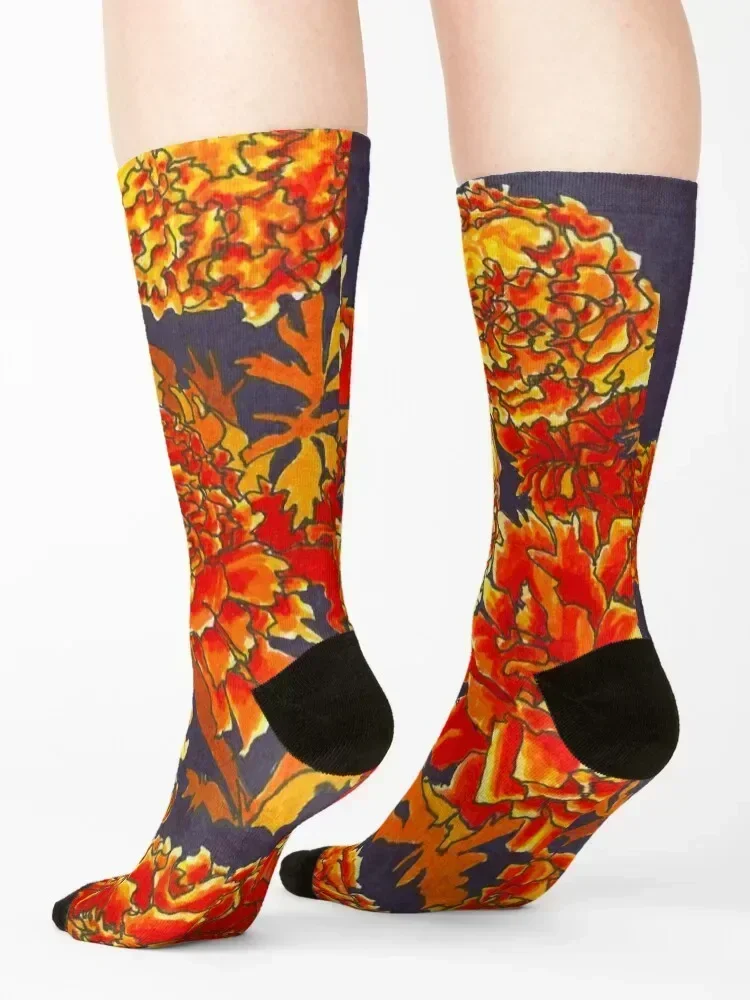 Marigolds Socks Christmas winter gifts Run happy Socks For Women Men's