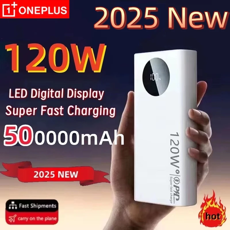 OnePlus 120W 50000mAh High Capacity Power Bank Fast Charging Powerbank Portable Battery Charger For iPhone Samsung Huawei 