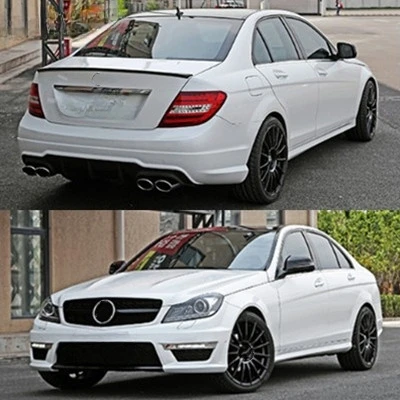 C Class W204 MC C63 Style Four Doors Sedan Front Bumper Rear Bumper Side Skirts Body Kit