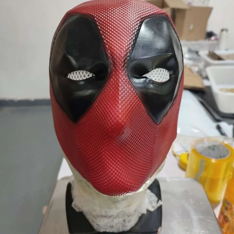 MINISO-Máscara de Cosplay de Deadpool para adultos, máscara de película suave de látex, accesorios divertidos para disfraces de Halloween