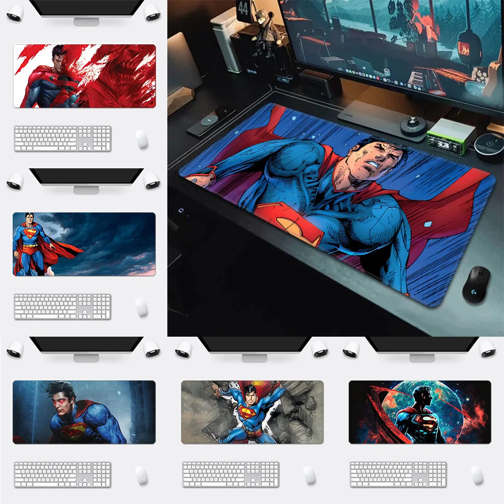 Cartoon S-SupermanS Logo Mousepad HD Printing Computer Gamers Locking Edge Non-slip Mouse Pad XXL90x40cm Keyboard PC Desk Pad