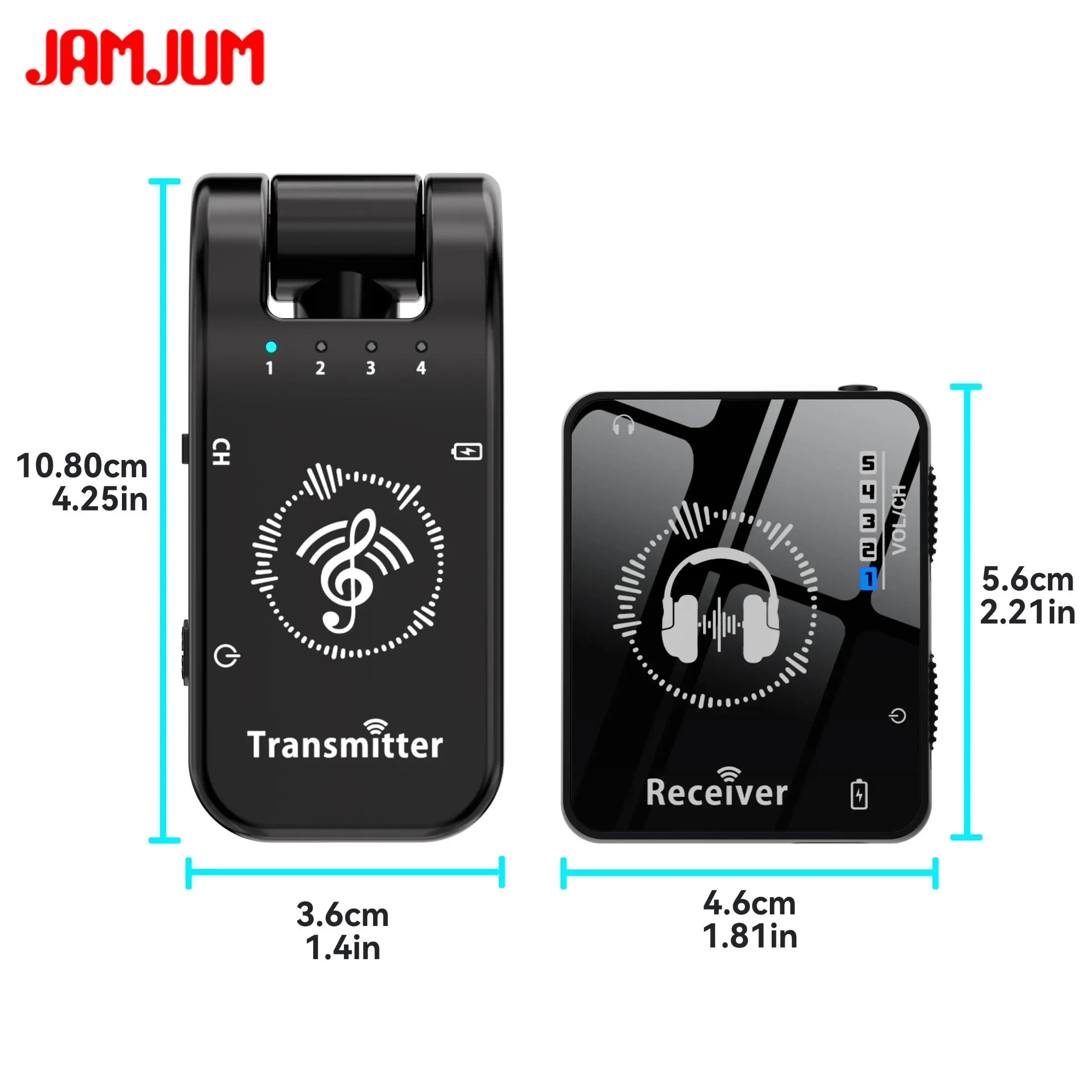 SM-2 Wireless IEM System (1-to-1) - Compact Transmitter & Receiver Kit for Live Performance