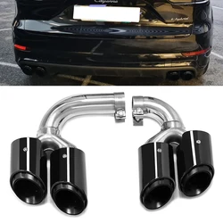 Quad Car  Exhaust Tip For Porsche Cayenne 9Y0 SUV 3.0 2018+ Hybrid Petrol Muffler Tip Tailpipe Exhaust System Nozzle Tips